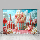 Aperturee - Aperturee Circus Popcorn Sweet Birthday Cake Smash Backdrop
